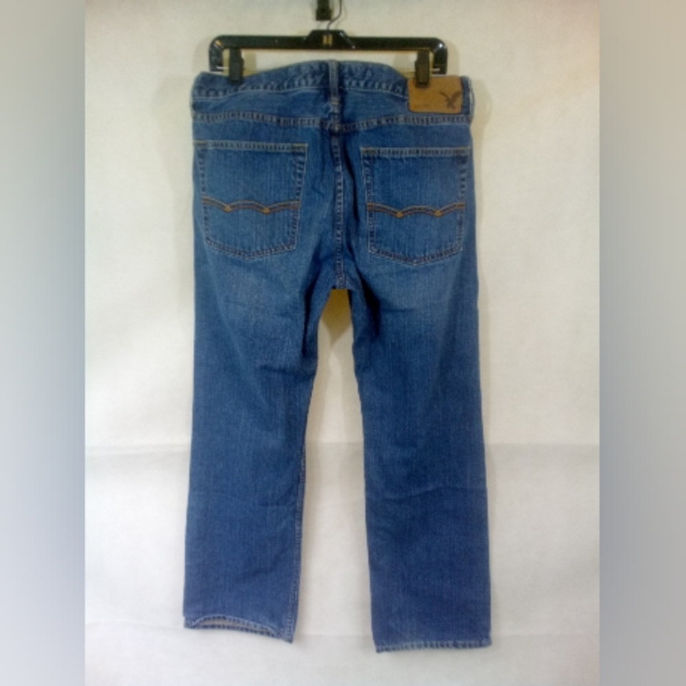 Mens American Eagle Dark Blue Original Straight Denim Jeans 34 - Picture 3 of 5